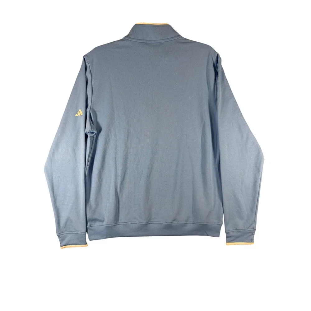 Adidas Core Lightweight 1/4 Zip Golf Pullover Semi Blue Burst IU4510 Mens M NWT